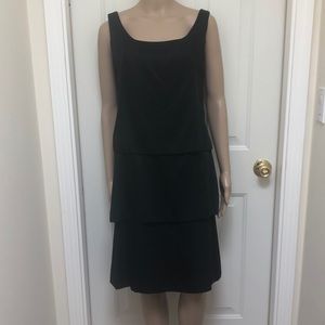 Vintage 1960’s Mr Mort Black Sleeveless Tiered Shimmy Cocktail Dress Classic LBD
